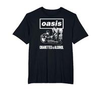 Oasis Cigarettes and Alcohol Camiseta, Hombre Tallas Grandes, Negro, 4X Alto