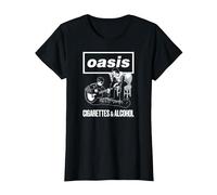Oasis Cigarettes and Alcohol Camiseta, Mujer, Negro, XXL