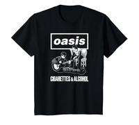 Oasis Cigarettes and Alcohol Camiseta, Niños, Negro, 3 años