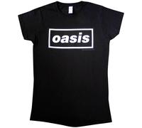 Oasis 'Decca Logo' (Negro) Camiseta Entallada de Mujer - ¡NUEVO Y OFICIAL