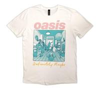 Oasis Definitely Maybe - Camiseta de color con ilustracin, Blanco, Small