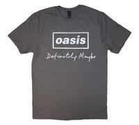 Oasis Definitely Maybe Distressed Text Logo con licencia Camiseta hombre