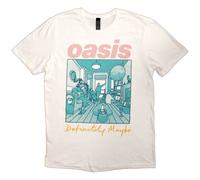 Oasis Definitely Maybe - Camiseta de color con ilustracin, Blanco, Large
