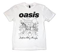 Rock Off officially licensed products Camiseta Oasis Definitely Maybe Line Drawing, blanco, M