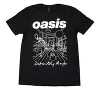 Rock Off officially licensed products Camiseta Oasis Definitely Maybe Line Drawing, Negro, XL