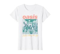 Oasis - Definitely Maybe Pink Camiseta, Mujer, Blanco, XS