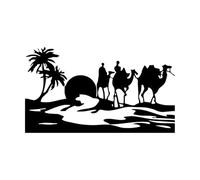 Oasis del desierto de Egipto Viajes Camel Mirage Pegatinas de pared 30x52.2cm Varios tamaños Negro