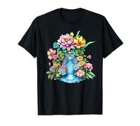 Oasis Floral Encantado con Cascada de Loto místico Camiseta