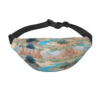 Oasis in the desert - Riñonera cruzada para niños, grande, de moda, para deportes, correr, ciclismo, viajes, pesca, color negro, talla única
