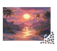 Oasis irreal Cactus Gigante en Camello 1000pcs (75x50cm) Puzzle Adecuado para Adultos Y Multitud Mayores De 14 Años