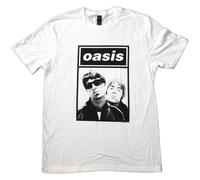 Oasis 'Noel & Liam Boxed Photo' (Blanco) Camiseta - ¡NUEVO Y OFICIAL