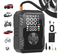 Oasser Compresor Aire Portatil 150 PSI (10,3 Bar) Inflador Ruedas Coche 19mm Cilindro Recargable Pequeño Luz LED Bolsa de Almacenamiento 30 cm Manguera para Coche Moto Bicicleta Pelota