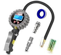 Oasser Manómetro de presión de neumáticos profesional, manómetro digital, pistola de inflado de neumáticos 255 PSI de alta precisión con luz LED y pantalla LCD para coche, SUV, camión, moto y