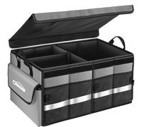 Oasser Organizador Maletero Coche Organizador de Coche para Almacenamiento Plegable Impermeable y Base Antideslizante Tapa Desmontable Gris E3A
