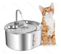 OASTRO Cat Water Fountain Stainless Steel, 108oz/3L Ultra Quiet Dog Water Bowl Indoor Pet Water Dispenser with Filters for Cats, Dogs, Multiple Pets