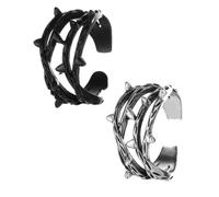 OATIPHO 1 Juego Anillo De Ramitas Retro Anillos Para Mujer Medidor De Anillos Collares En Capas Para Mujer Anillo En Forma De Ramita Anillo De Dedo Decoración Aleación 2 Piezas