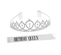 OATIPHO 1 juego Faja Decorativa de Cumpleaños para Niñas con Diadema de Tiara de Accesorios de Fiesta Elegantes y para Celebraciones de Cumpleaños