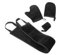 OATIPHO 1 Juego Guantes engrasado aplicador de bronceado de espalda depurador exfoliante corporal cepillo autobronceador guantes autobronceadores bronceador de espalda franela Negro