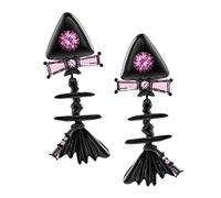 OATIPHO 1 Pair Fishbone Earrings Locket Earrings For Teen Of The Lid Long Earrings Ear Ornament Fish Bone Ear Studs Creative Earrings Dangle Earrings Metal Earrings Rhinestones