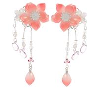 OATIPHO 1 Par De Horquillas Para El Pelo Con Flores Estilo Floral Para Boda Estilo Oriental Con Borla En U Estilo Retro Horquilla Tradicional China Horquilla China Con Flores