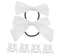 OATIPHO 10 Piezas banda de goma del arco Suave lazos para el cabello para niñas Poseedor coleteros alumno bollo Titulares pequeño lazos para niñas tela de algodón