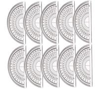 OATIPHO 10 Transportadores de Plástico Transparente de 180 Grados para Estudiantes Herramientas de Medición de Ángulos para Dibujo y Matemáticas Material Escolar Compacto y Ligero
