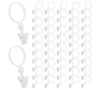 OATIPHO 100 Anillos de Cortina de Resina Blanco con Ganchos para Barra, Protección para Telas y Uso Versátil en Decoración del Hogar