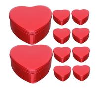 OATIPHO 10piezas Cajas Rojas Metálicas Forma De Corazón Vacías Para Dulces Velas o Galletas Para Regalos De San Valentín o Decoración De Bodas Medidas