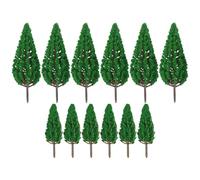 OATIPHO 12 Piezas de Árboles Modelo de Paisaje Pino de Plástico Verde 65 CM y 11 CM Accesorios para Maquetas de Tren y Mesa de Arena Decoración para Dioramas y Construcción de Modelos