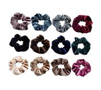 OATIPHO 12piezas Lazo De Pelo De Terciopelo Para Mujer Goma Elástica Sujeta- Coletero Extensible De Color Liso Para Niña Accesorio Cabello