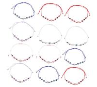 OATIPHO 12piezas Pulseras De Para Mujer Joyería De Cadenas Coloridas Pulseras De Perlas Ajustables De Protección Para Amigas y Novias