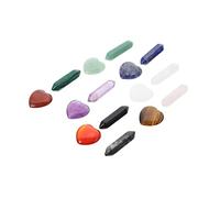 OATIPHO 15piezas Cristal Forma De Corazón Para Meditación De Colgantes De Cristales Energéticos Piedras De Chakra Para Decoración De Hogar y Ritual De Chakras