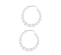 OATIPHO 1par Pendientes De Perlas Creativas Para Mujeres Elegantes Aretes De Geometría Exagerada Blanco Joyas Únicas Para Ocasiones Especiales y Uso Diario
