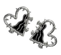 OATIPHO 1par Pendientes De Rosa Gótica Diseño De Flor Aretes De Corazón Para Mujeres De Aretes De Espinas Para Ocasiones Especiales