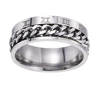 OATIPHO 1pieza Anillo Giratorio De Acero Titanio Diseño De Números Romanos Joyería Unisex Resistente y Duradero Para Expresar Estilo Personal Talla