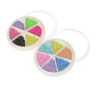 OATIPHO 2 Cajas de Cuentas sin Deformación ni Desvanecimiento para Uñas de Acero en Varios Colores Suministros para Decoración de Uñas en Cumpleaños y Año
