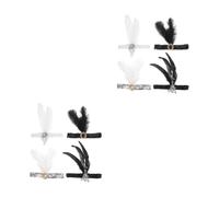 OATIPHO 2 Juegos Diadema De Diadema De Maquillaje Accesorios Para El Cabello De Graduación Diadema De Mujer Tocado De Aleta Cosplay Ropa De Pelo Pluma De Avestruz 8 Uds * 2