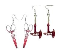 OATIPHO 2 Pares Pendientes Halloween Mujer Colgantes Diseño Tijeras Terror Moda Diario Fiesta