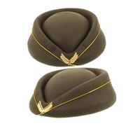 OATIPHO 2 Piezas Air Hostess Beret de Fieltro Acrílico Resistente Sombrero de Uniforme Profesional para Mujer Cómodo y para Año Cosplay y Halloween