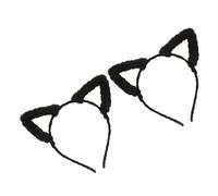 OATIPHO 2 Piezas diadema con orejas de gato orejas de orejas de gris orejas de conejo gótico diadema blanca con orejas de gato orejas de coche pelaje artificial Negro