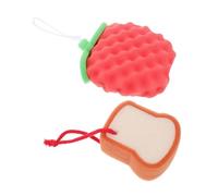 OATIPHO 2 Piezas Esponja de Baño para Bebés Esponja de Limpieza Suave y Exfoliante para Ducha y Cuidado del Recién Nacido de y Duradera Incluye de Manzana y Pan