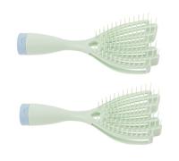 OATIPHO 2 Piezas Massage Fluffy peine cepillo de paleta para secar con secador cepillo de bajo cepillos de pelo mojado para mujeres peine polipropileno Light Green