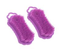 OATIPHO 2 Piezas peine de champú limpieza limpiador para azul herramienta cepillo de champú masajeador de cuero cabelludo depurador exfoliante de silicona gel de sílice Violeta