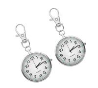 OATIPHO 2 Relojes de Enfermera con Clip y Hebilla de Llave, Redondos, Acero Inoxidable y Vidrio, Portátiles para Uso en Entornos Hospitalarios y Estudiantes Médicos