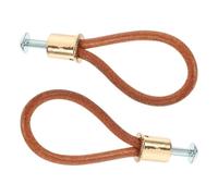 OATIPHO 2 Tiradores de Muebles Rústicos de Cuerda Manijas de Cuero Originales para Cajones y Armarios Tamaño Pequeño Color Piel Natural Cabezal Dorado para Decoración y Renovación del