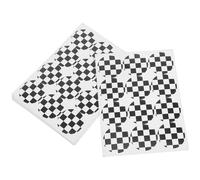 OATIPHO 20 Piezas Pegatinas Adhesivas Redondas con Diseño de Cuadros Blanco y Negro para Decoración de Bolsas de Etiquetas para Fiestas Temáticas de Coches de y Embalaje de