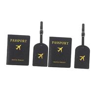 OATIPHO 2juegos Organizador De De Viaje PU De Sintético De Etiquetas De Equipaje y Funda De Pasaporte Incluye Porta Tarjetas y Etiqueta De Pasaporte