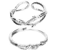 OATIPHO 2piezas Anillos De Pareja De Rosa Diseño De Espinas De Anillos Ajustables Para Promesas Para San Valentín