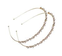 OATIPHO 2piezas Diadema Perlas y Gemas de Imitación Tocado para Dama Decoración de Cabello Trenzado para Eventos Especiales