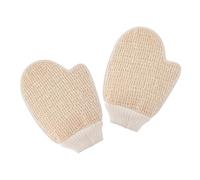 OATIPHO 2piezas Guantes Exfoliantes Ducha Doble Cara Beige Para Adultos Limpiadores Profundos y Exfoliación Corporal Reutilizables y Lavables